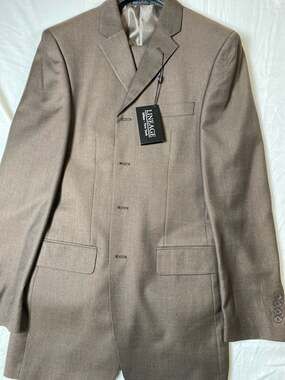 Lineage Mens Brown Two Button Wool Sport Coat 40L